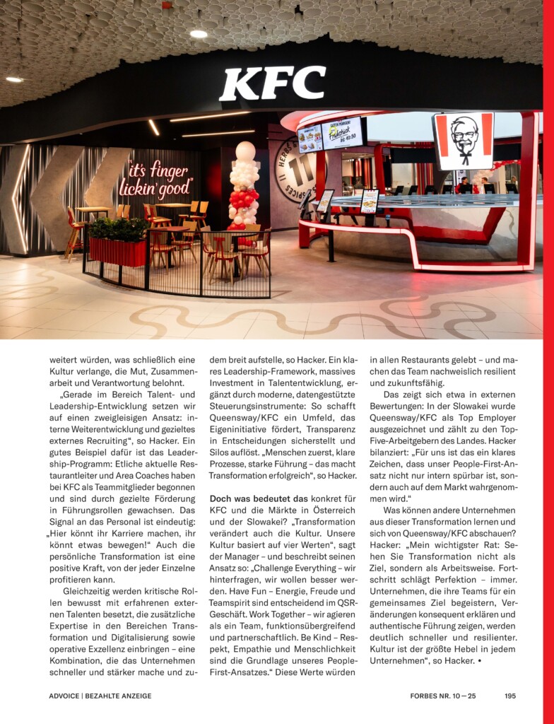 KFC Restaurantansicht mit Innenbereich und Schildern Barbara Nidetzky Fotografin Fotoshooting Business Werbung